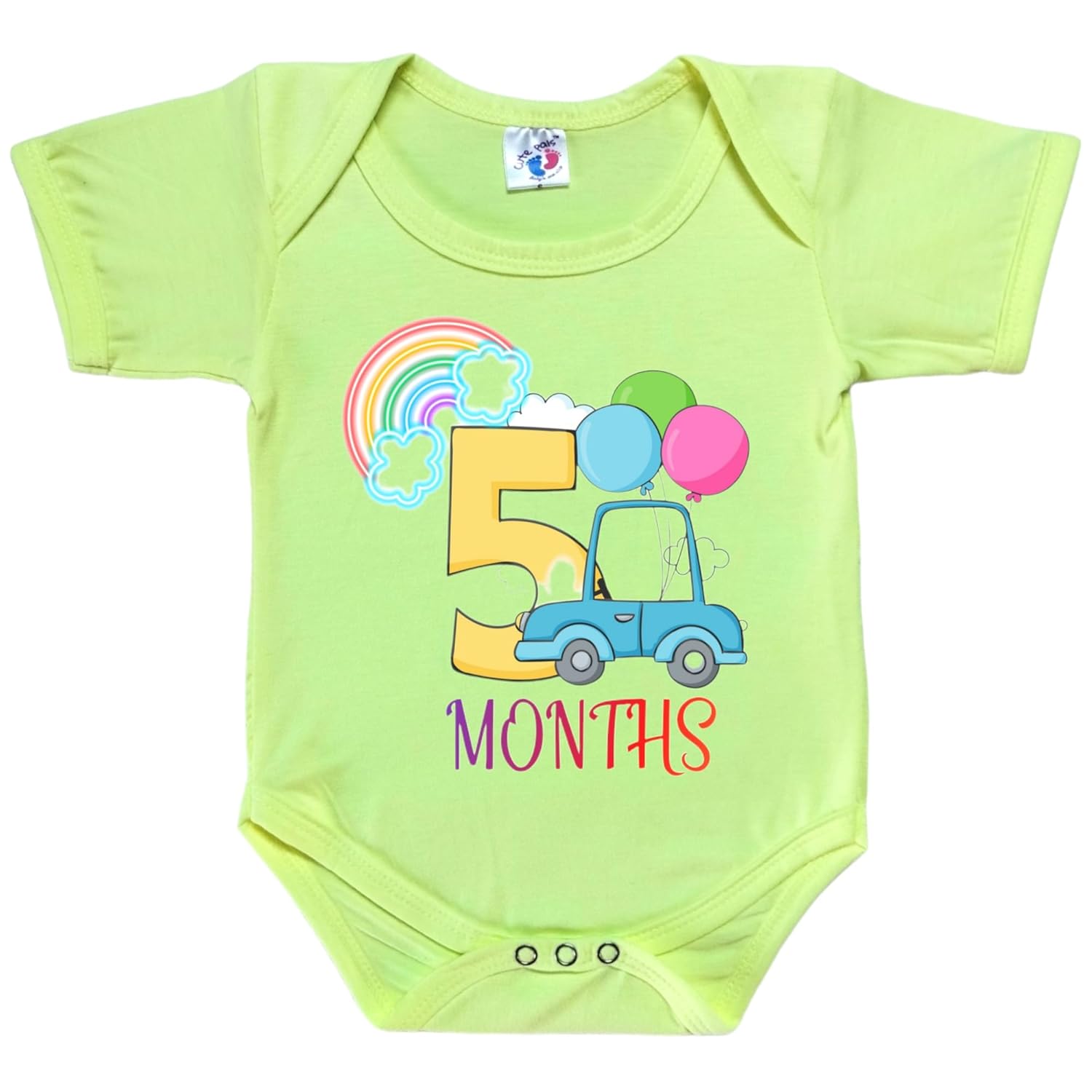 Cute Pals Monthly Milestone Four Month Birthday Baby Romper Dress Onesie Bodysuit for Boys and Girls I Am 5 Months Old Today 5D4 Cute Pals Monthly Milestone Four Month Birthday Baby Romper Dress Onesie Bodysuit for Boys and Girls I Am 5 Months Old Today 5D4