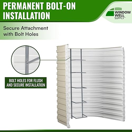 Miniatura 19 de Bolt-On Steel Egress Basement Ladder – Heavy-Duty Window Well Escape Ladder, Permanent Safety Solution, Fits Most Basement Windows, White