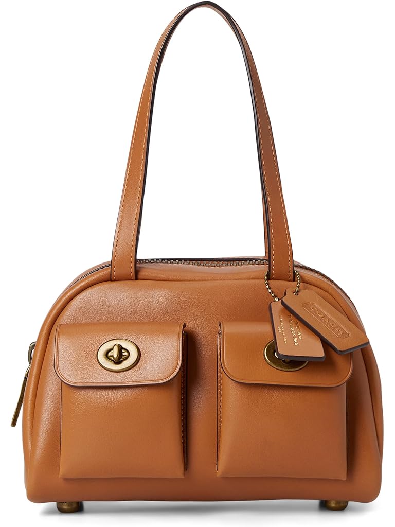 Brown COACH Twin Turnlock Bag 20