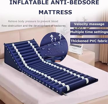 Inflatable Alternating Air Pressure Mattress Pad, Waterproof Anti-Decubitus Pressure Ulcer Cushion Pad, Bed Sore Prevention Mattress Topper with Quiet Pump