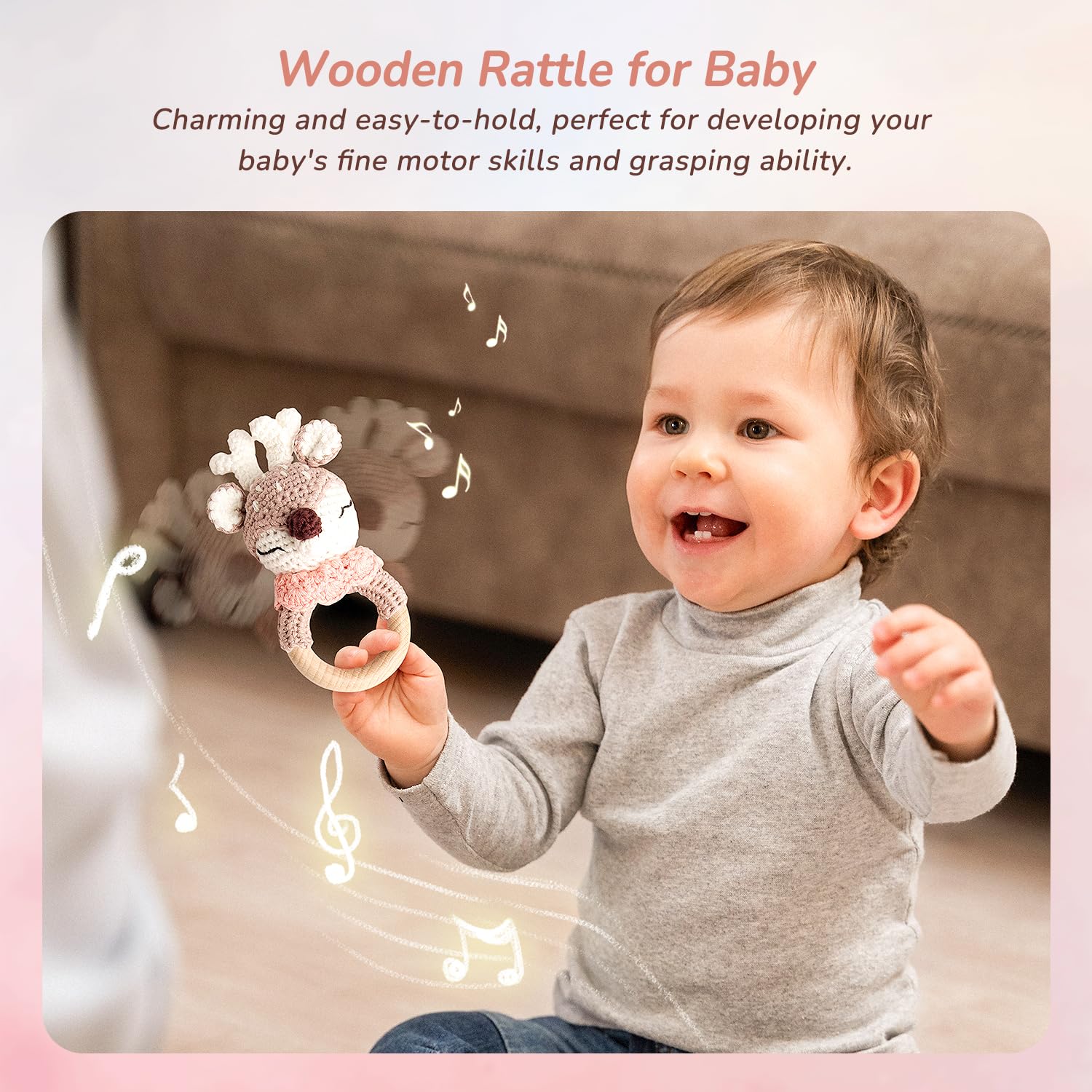 10 PCS Baby Gift Set for Girls, Newborn Essentials Stuff Baby Girl Gifts, Baby Girl Gift Basket, Gender Reveal Gifts Basket with Rattle Swaddle Blanket - Image 5