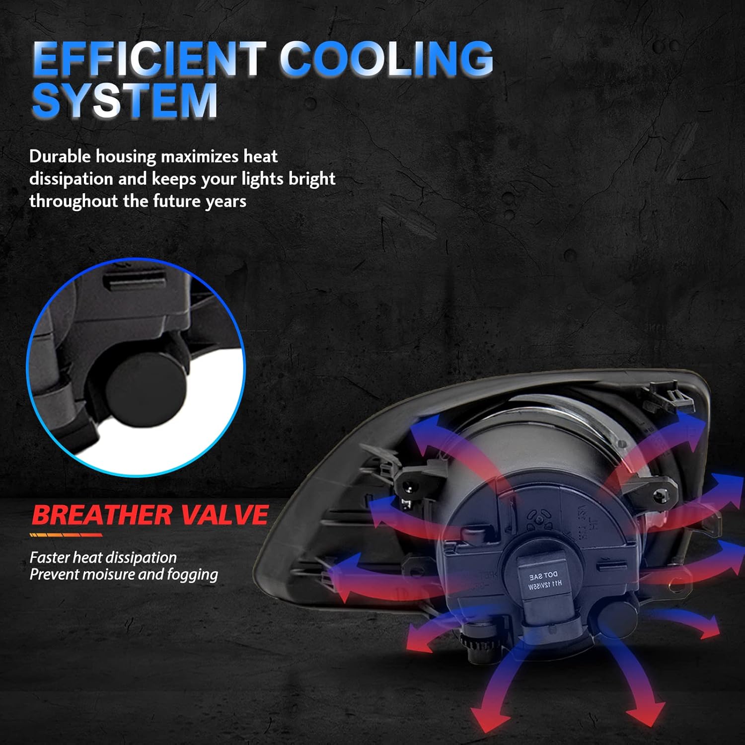 Fog Lights Assembly for 2010 2011 Toyota Camry Replacement Kit Fog Lamps with Wiring & Switch H11 12V 55W Halogen Bulbs Clear Lens