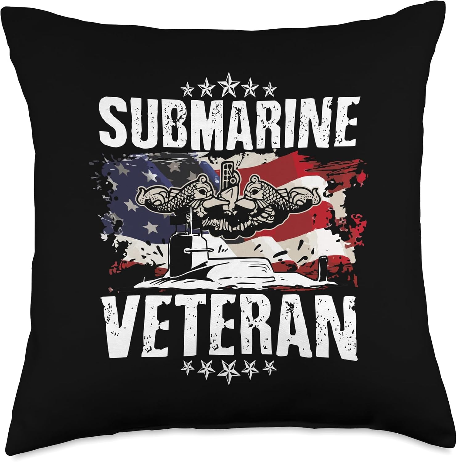 US Military Submarine Gift For A Veteran Submariner Throw Pillow