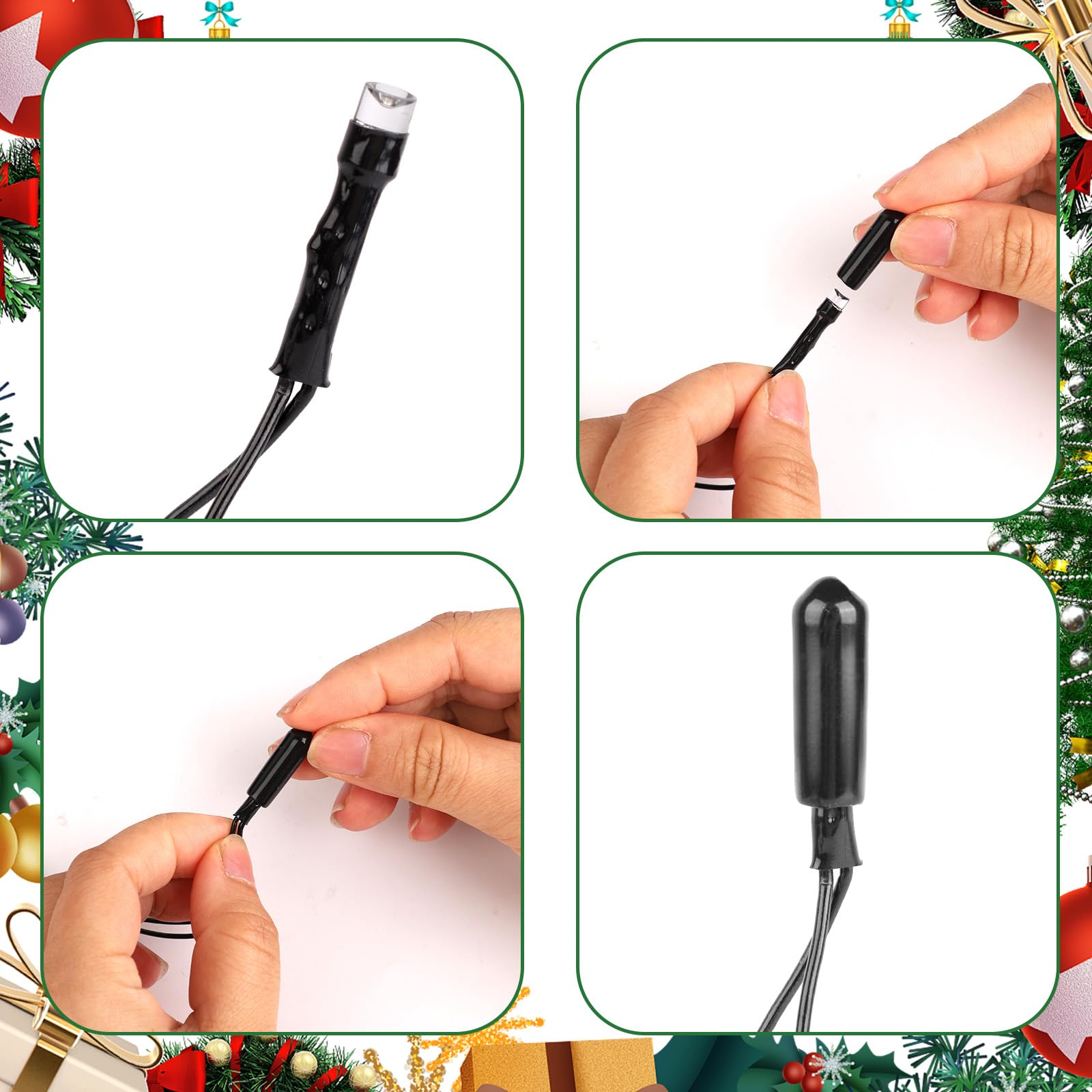 200 Stück Nicht Leuchtende Kappen für Lichterketten, Weihnachtslichtabdeckungen Passend für LED-Röhren mit 0.20x0.79 inch Durchmesser Lichterkettenkappe zum Verstecken für Draußen im Garten als Party
