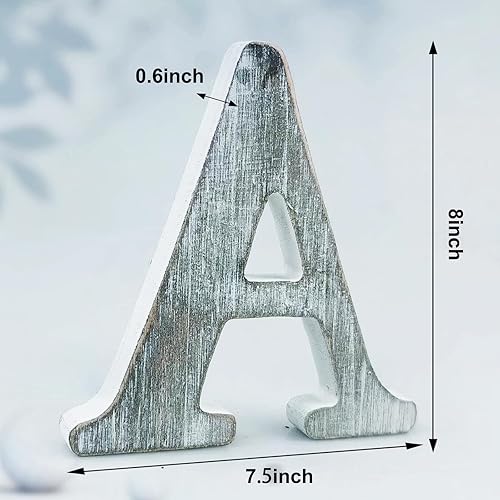 Miniatura 9 de WOODOUNAI Letras de madera rústica sin terminar de 8 pulgadas para decoración de pared, letras decorativas de pie en rodajas, decoración de tablero