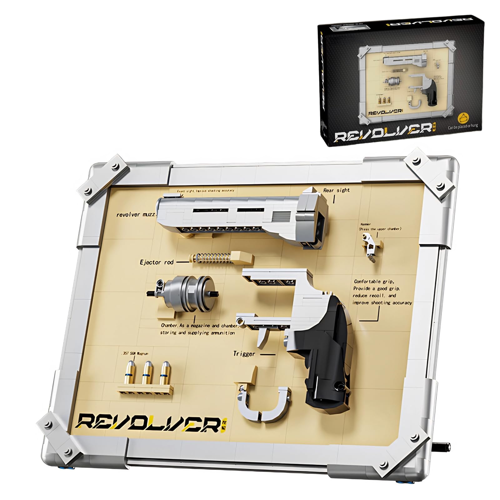 Revolver Building Blocks Gun Sets, Exquisite Decorations for Home and Office, Model Guns Collection Toy Building Bricks - Creative Gift for Adults Teens and Militarily Toy Lovers, 559 Pieces