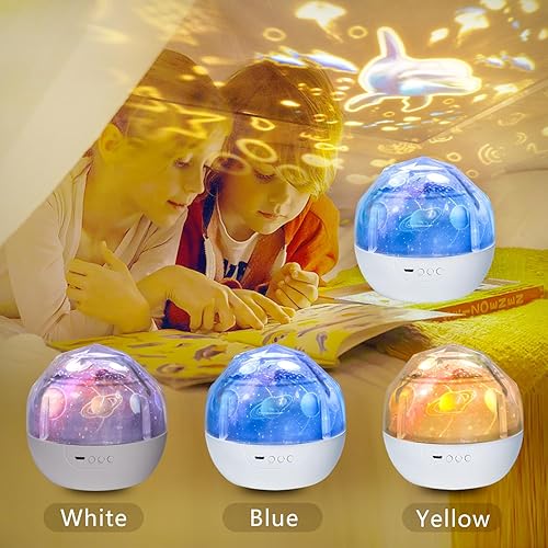 Miniatura 6 de 21 juegos de películas, proyector de luz nocturna para dormitorio de niños, proyector de estrellas para niños y niñas con rotación 360, cumpleaños,