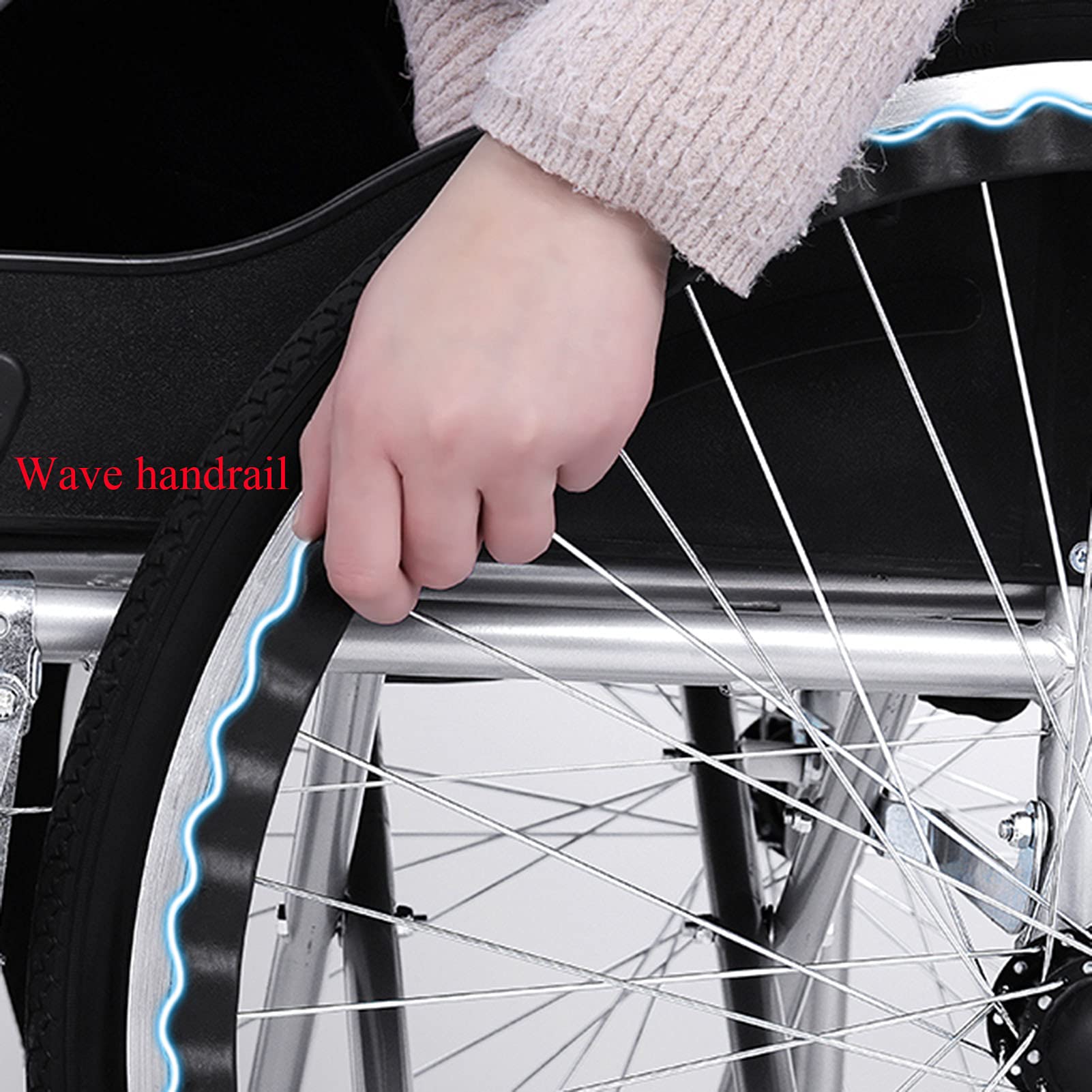 Sillas de Ruedas Ligeras,Silla de Ruedas Manual Ligera, Silla de Ruedas de Conducción Reclinable Totalmente Plana Y Multifuncional