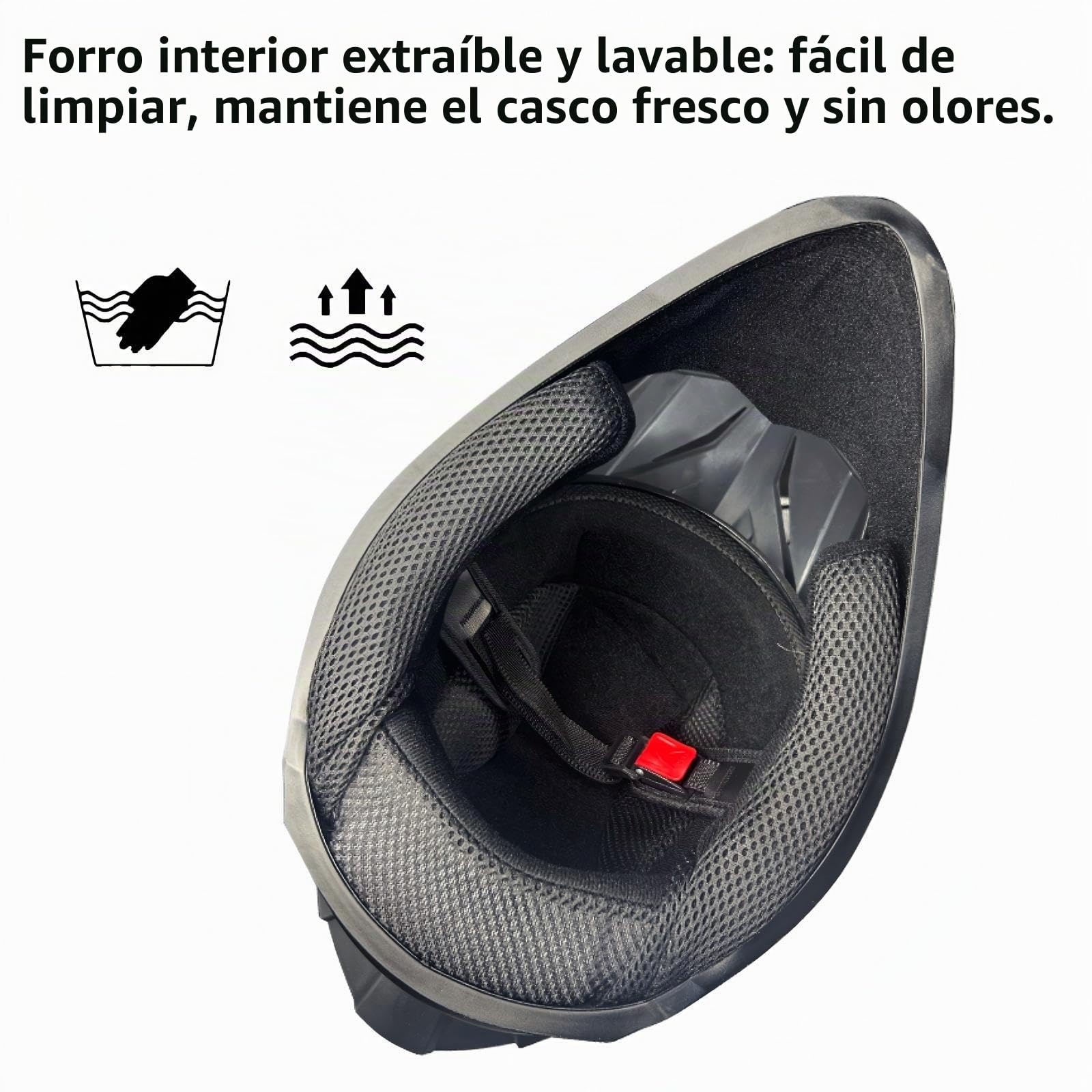 Casco de motocross MTB Fullface, casco de cross para adultos con gafas máscara guantes, casco de moto de descenso, casco de moto ATV, incluye 3 tamaños de forro de casco