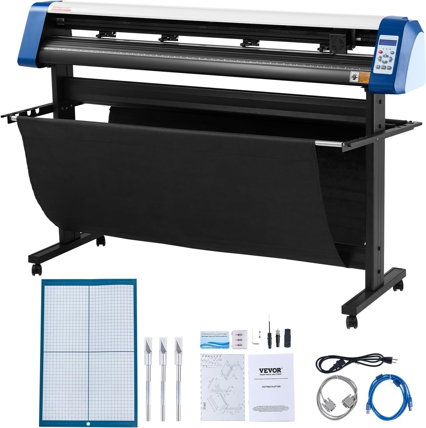 VEVOR Vinyl Cutter 53 Inch Vinyl Cutter Machine Semi-Automatic DIY Vinyl Printer Cutter Machine Manual Positioning Sign Cutting with Floor Stand Signmaster Software