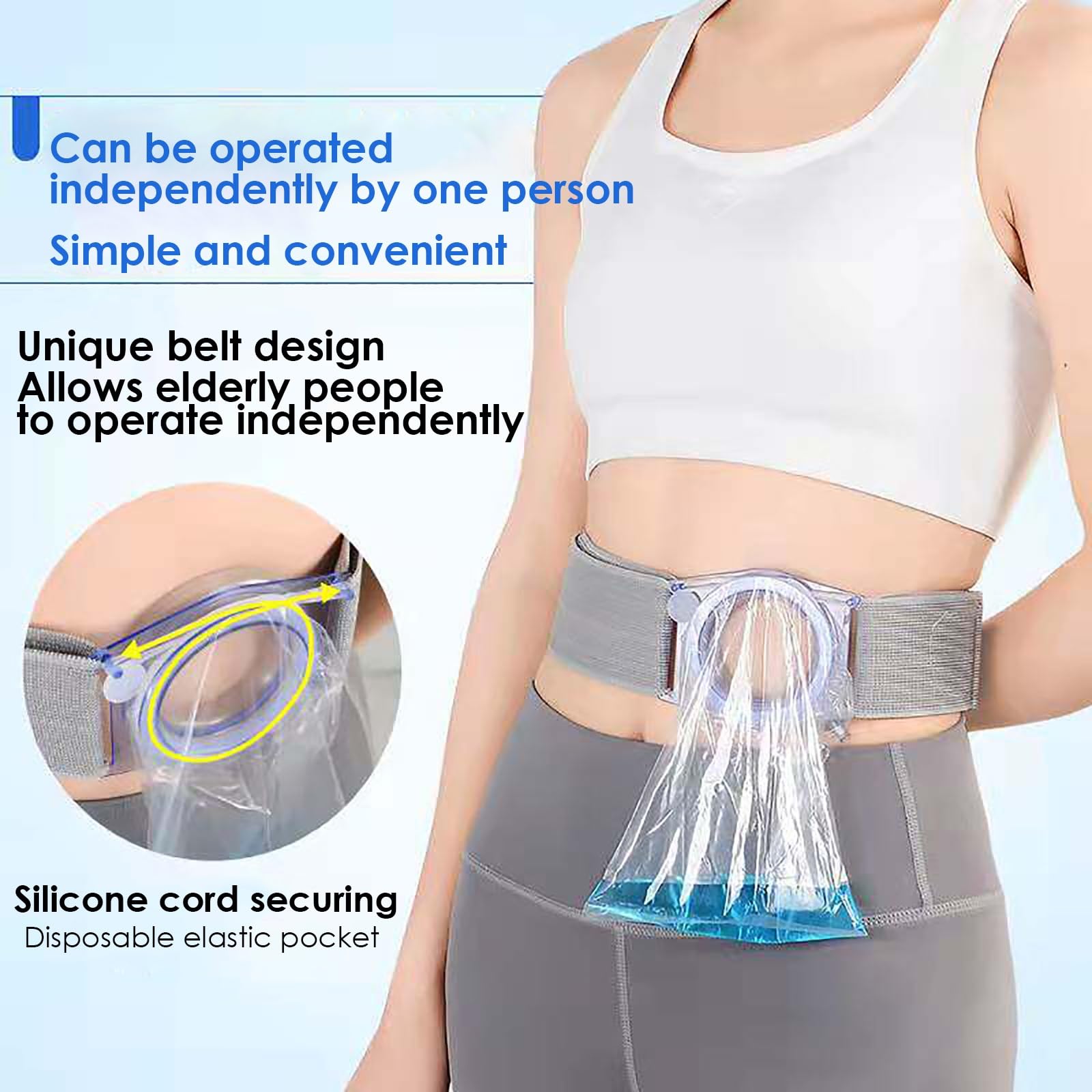 Cintura di Supporto per Stomia per Uomo e Donna, Fascia Addominale Discreta, Fascia per Stomia per Sacche di Colostomia/Urostomia, Cura Post-Operatoria