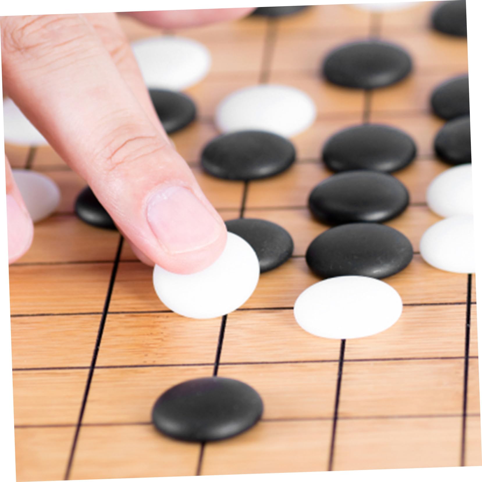 WOONEKY Pièces de Jeu Go Standard 360 Pièces en Résine Solide pour Joueurs de Famille et Débutants, Taille Compacte, Résistantes aux Chocs, Accessoires de Jeu à Emporter pour Usage