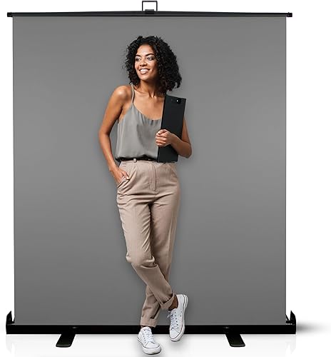 Vista 23 de KHOMO GEAR Fondo de pantalla azul de 62 pulgadas – Fondo Chromakey plegable y portátil para streaming, videollamadas, fotografía, zoom