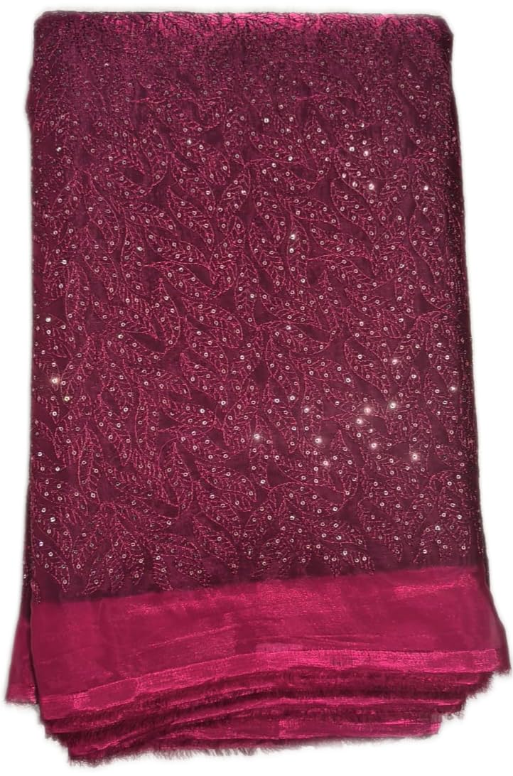 Tissue silk allover embroidery multipurpose fabric for saree blouse, lehenga-image-40