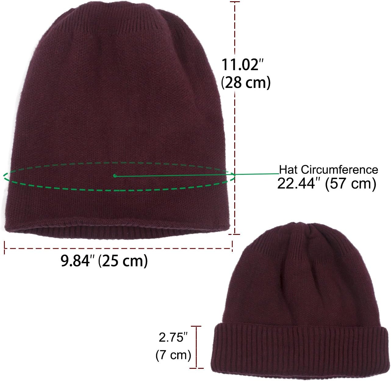 Dahlia Women's Skullies & Beanies - Wool Slouch Beanie, Rhinestone/Bow