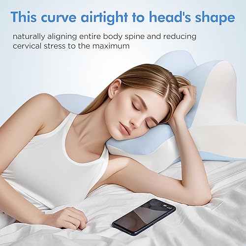 Miniatura 6 de Almohada de lectura para mentir, inclinarse y propensa, almohada de espuma viscoelástica de contorno, almohada cervical ergonómica para aliviar