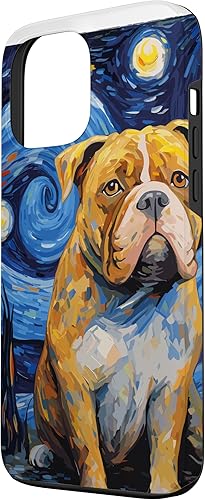 Miniatura 2 de Funda para iPhone 13 Pro Max American Bully Starry Night para perro, mamá, perro, papá