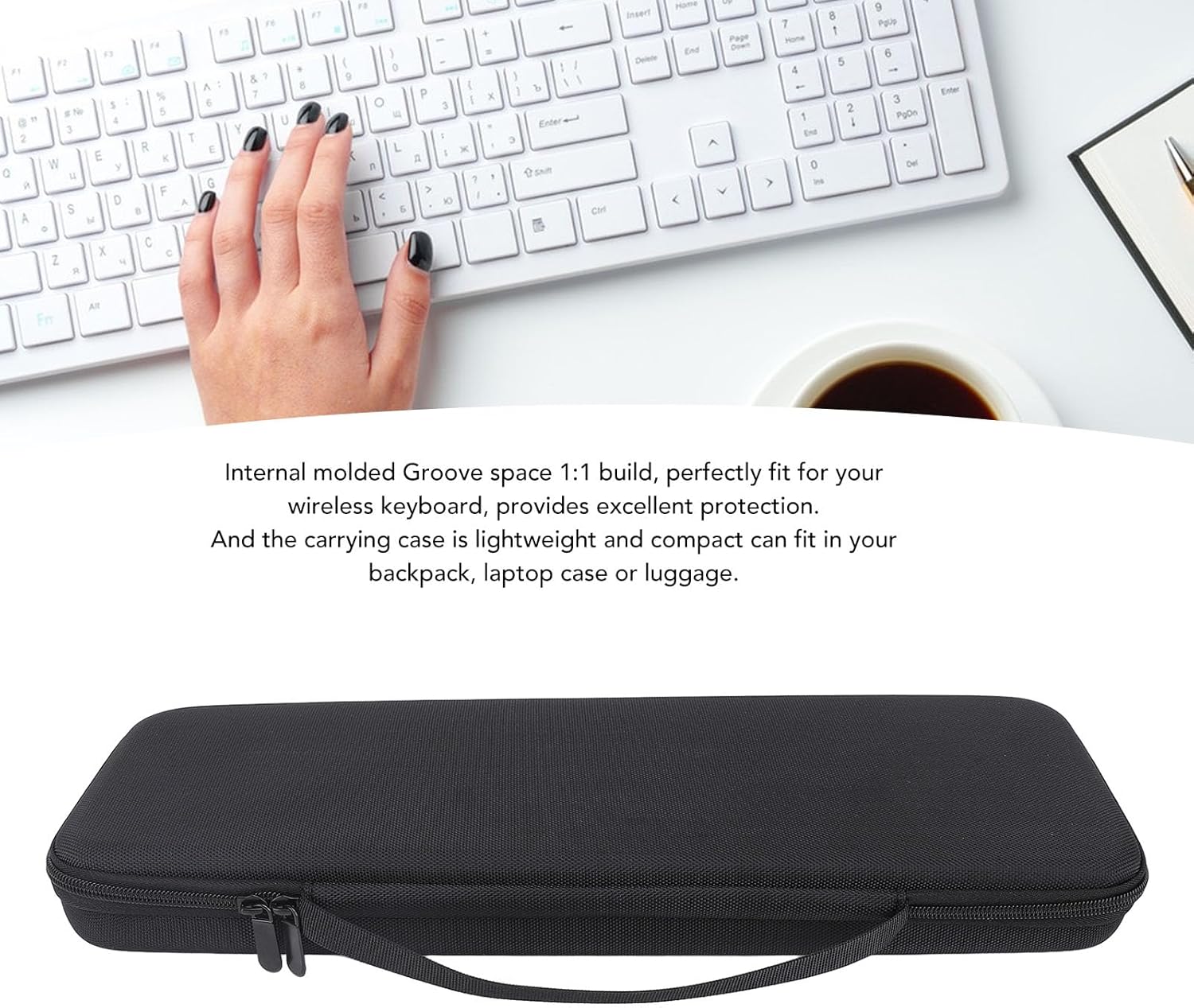Hard Case Replacement for MX Keys S for MX Keys Advanced Illuminated Keyboard and Other Accessories, Shockproof Shell Soft Lining Hard Travel Case Bag