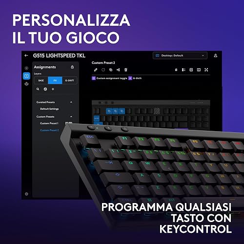 Logitech G G515 LIGHTSPEED TKL Clavier gaming sans fil profilé - 8
