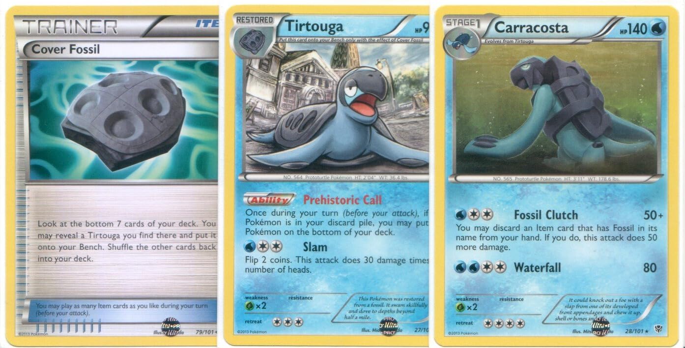 Pokemon Carracosta Tirtouga And Cover Fossil Rare Card Evolution Set |  Desertcart Trinidad and Tobago