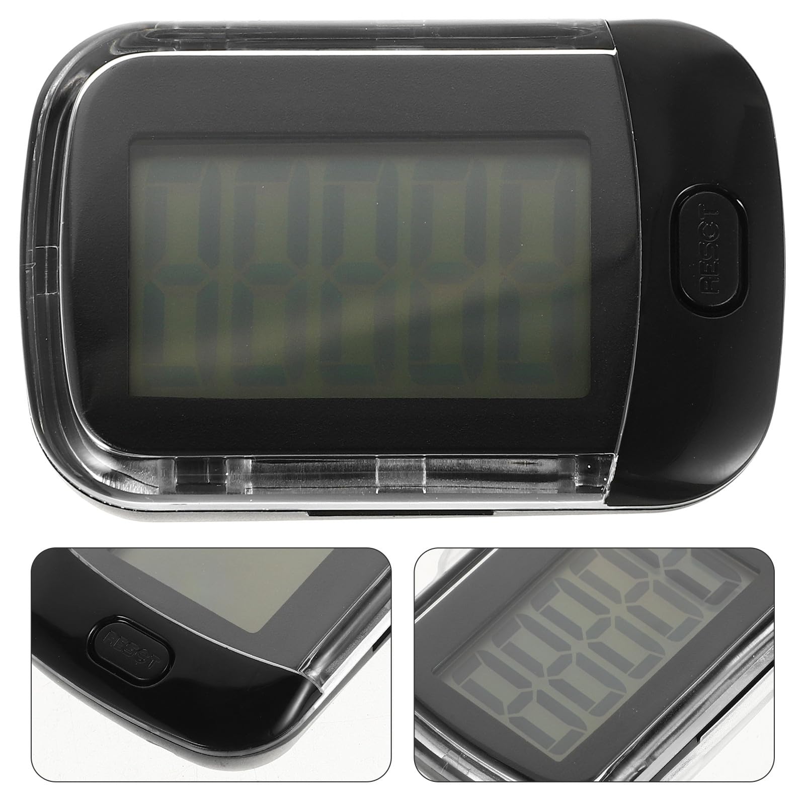 GLEAVI Podómetro Digital Preciso Clip y Cuerda para Caminata y Correr, Adecuado para Hombres, Mujeres, y Perros, Color Negro