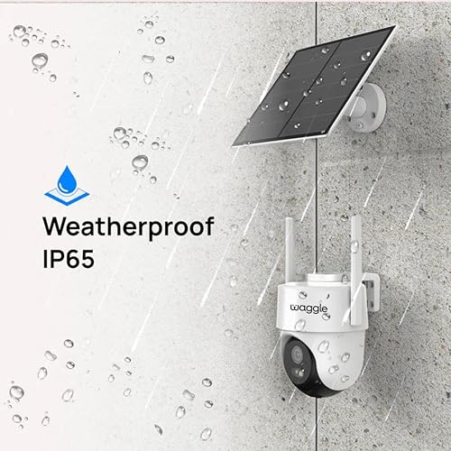Miniatura 4 de Waggle Cámara de seguridad solar 4G LTE, cámara inalámbrica para exteriores 2K, no necesita Wi-Fi, inclinación de 350 Pan 90, detección de