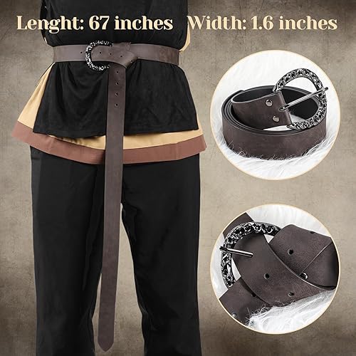 Miniatura 4 de Cinturón de espada medieval ajustable, funda de espada vikinga, cinturón renacentista para LARP, caballeros y cosplay pirata