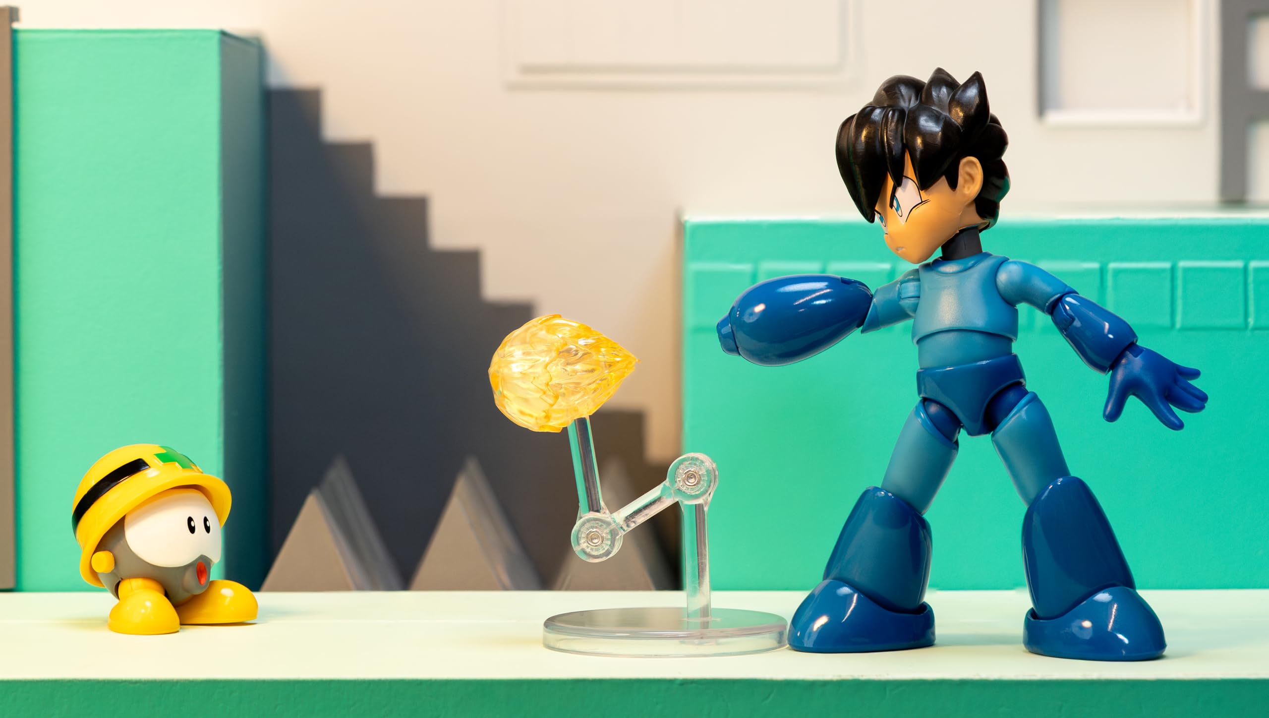 Mega Man Wave 3 Figura de acción de Mega Man con figura de metal Neo, escala de lujo 1:12, 6 pulgadas de alto, totalmente articulada, embalaje de coleccionista