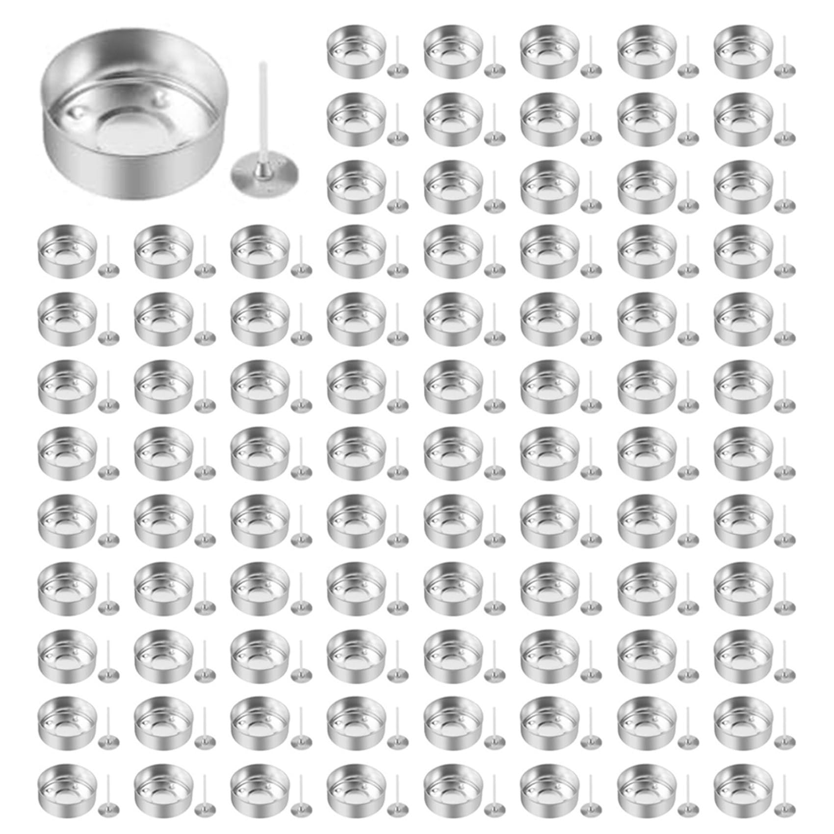 Cenmen Light 450Pcs Aluminum Tea S Cups, Metal Tea Tins With 450 Pcs Candle Wicks Empty Candle For Candle Lovers