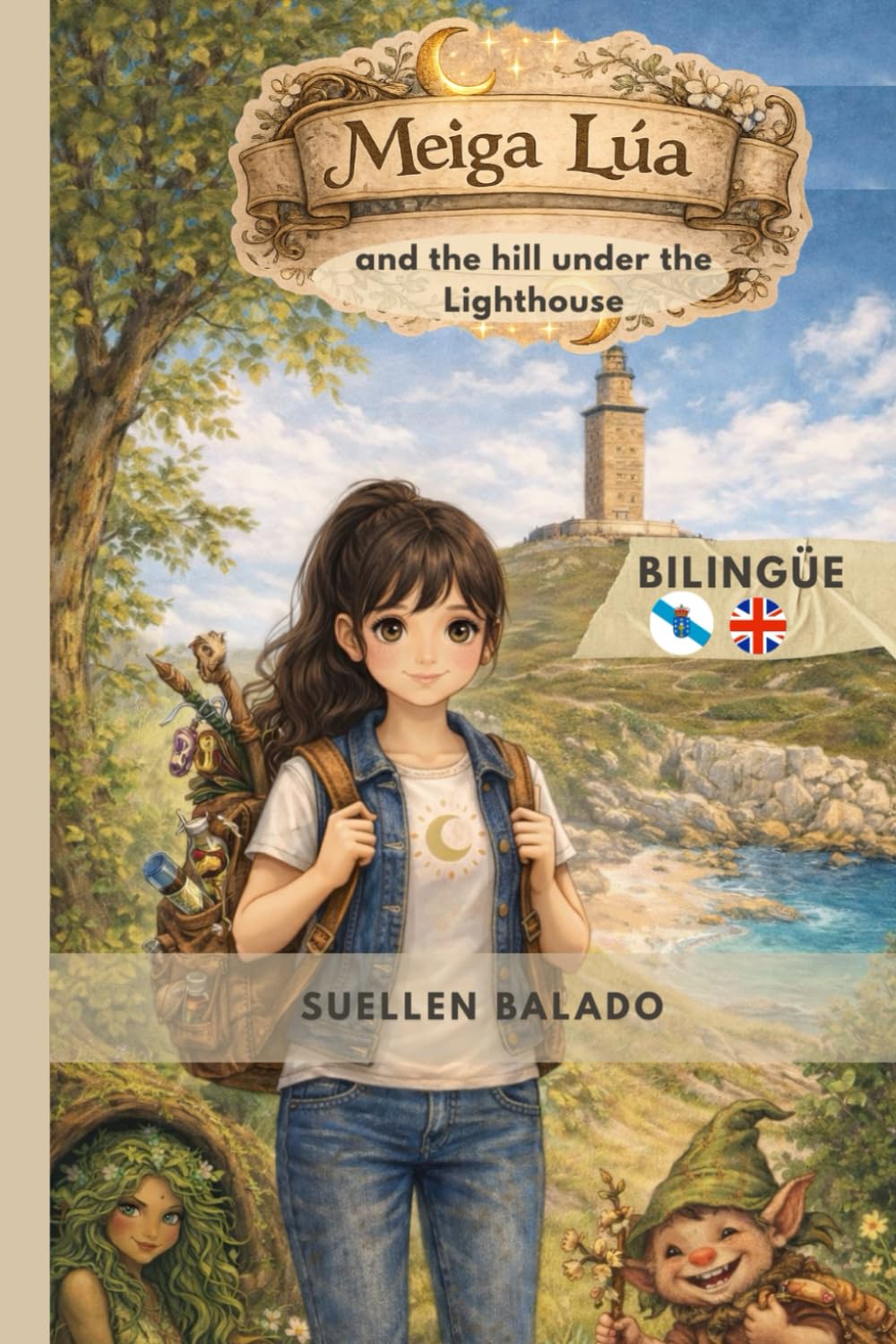 Meiga Lúa and the hill under the Lighthouse: Bilingual English - Galego (Meiga Lúa - Literatura Bilingüe para Niños)