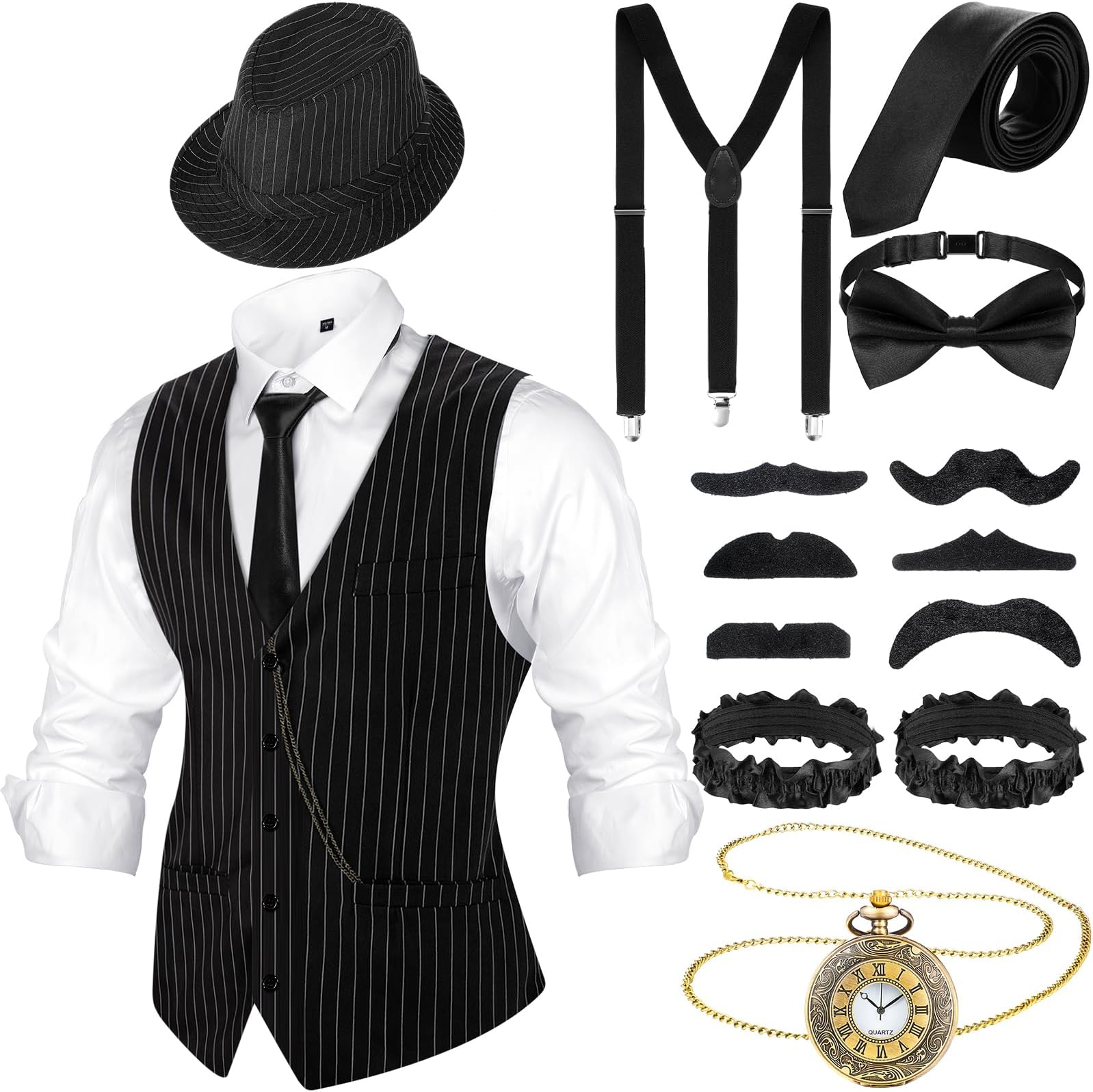 SATINIOR 1920s Mens Costume Outfit