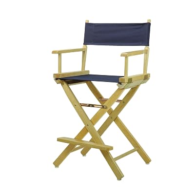 Casual Home 24-Inch Director Chair Natural Frame, Navy Blue Canvas