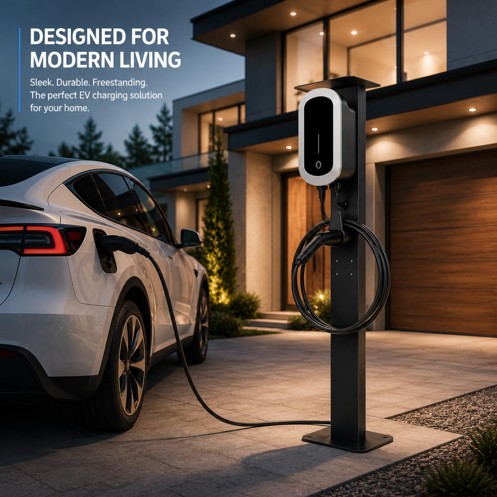 Wallbox Stand für Elektroauto Ladestation, Externer Ständer für EV und PHEV, Freistehende Ladeständer Halterung, EV Ladepedestal für Innen und Außenbereich