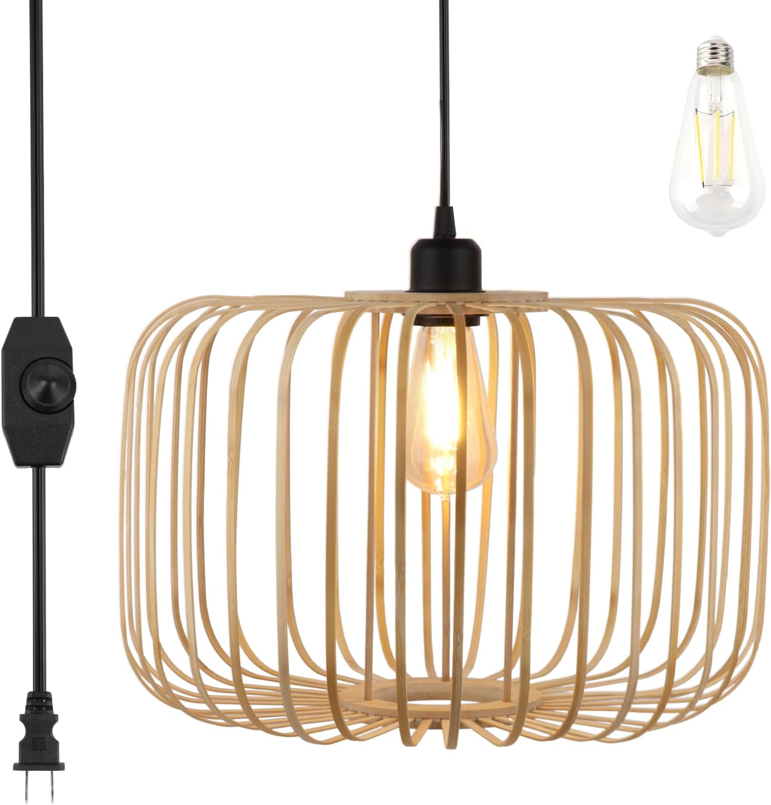 Photo inspiration: Romguar Craft Farmhouse Pendant Light Wood Hanging Light Ceiling Photo Inspiration