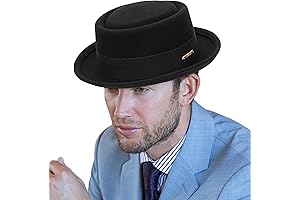 Classic 1920s Pure-Wool Roll-Brim Mens Fedora Hat, Short-Brim Church Boater Hat