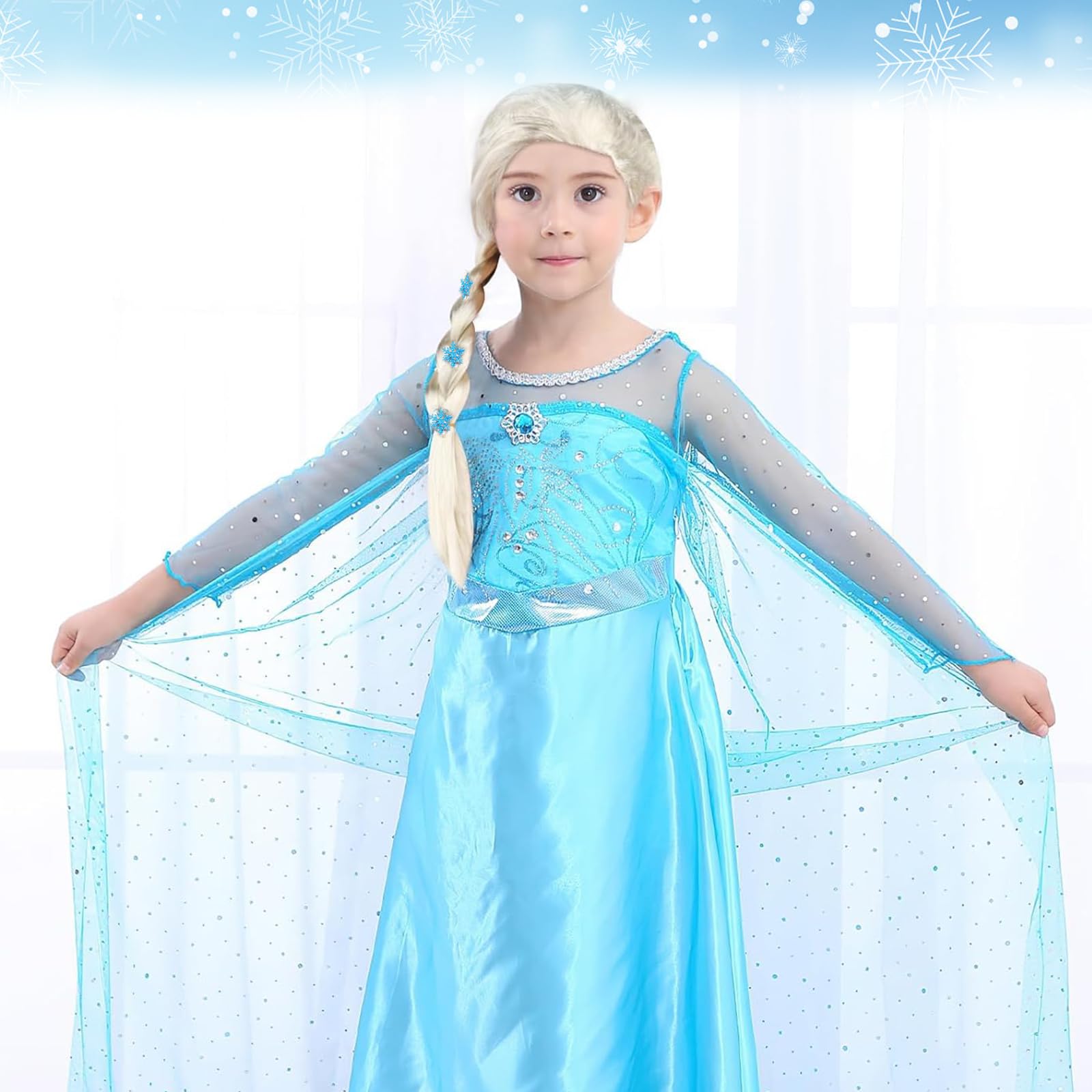 Parrucca per Frozen – Principessa Elsa Bionda per Bambina – Cosplay Rapunzel Carnevale Halloween gioco di ruolo