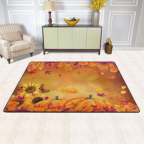Tapete de baño de otoño con diseño de girasoles y calabaza, para baño, antideslizante, hojas de arce otoñales, alfombras de baño para bañera, ducha,