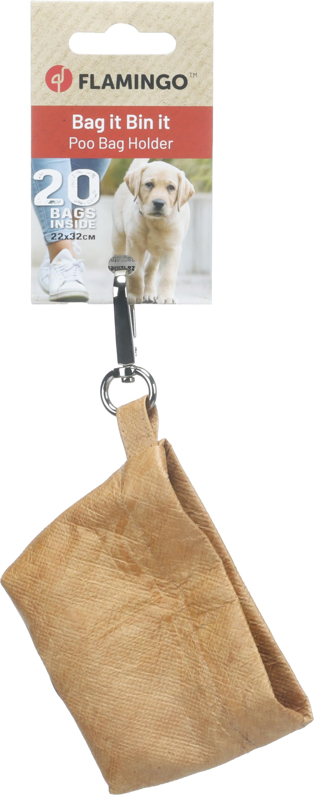 POO BAG HOLDER TYRVA BROWN + 1 ROLL 7,5x3,8x10CM
