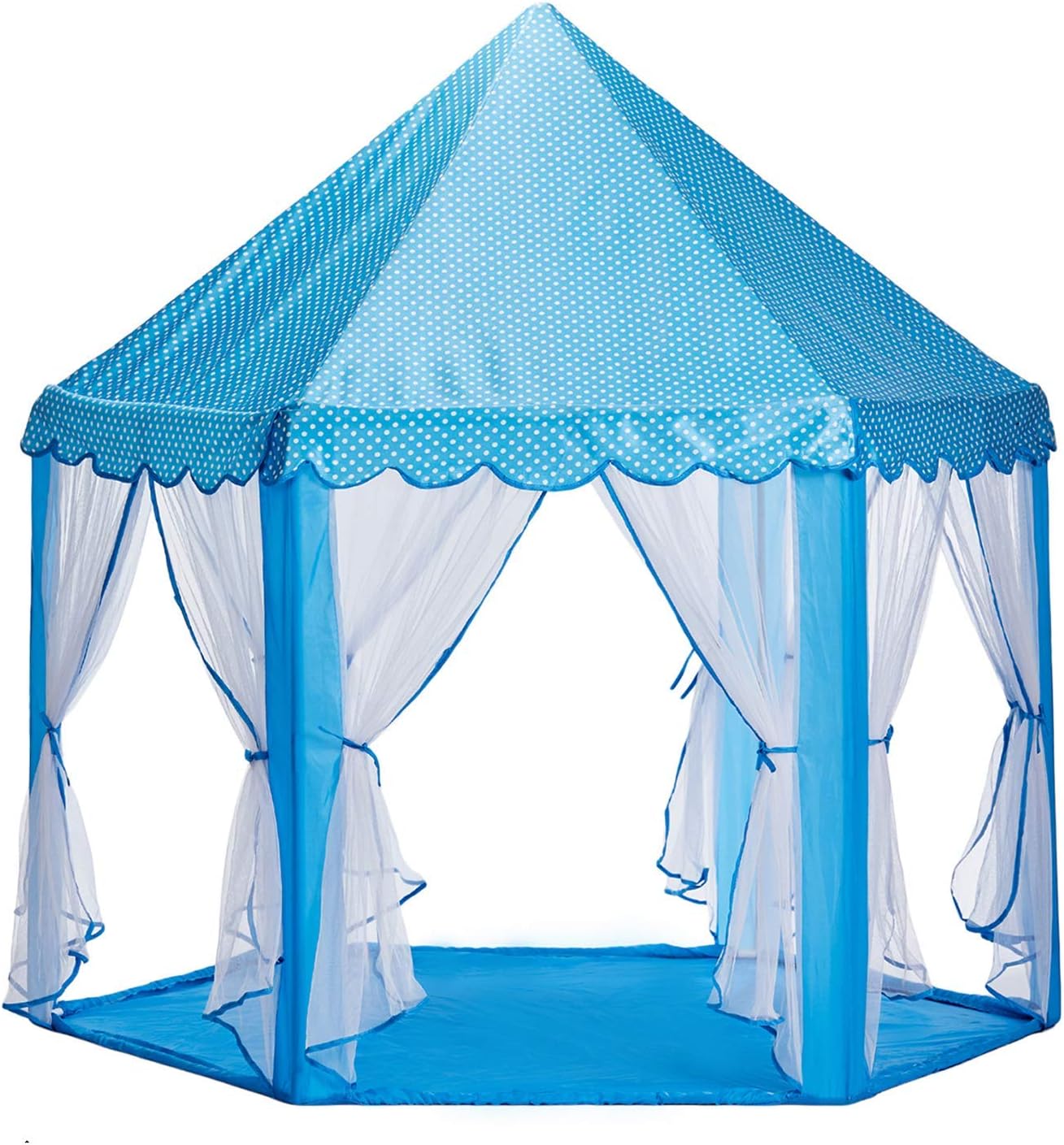 FunBlast Portable&Foldable Hexagon Polyester Tent House for Kids-Castle Playhouse Durable Tent for Children Indoor&Outdoor for 3+ Yrs Kids (Blue), Tent House Theme