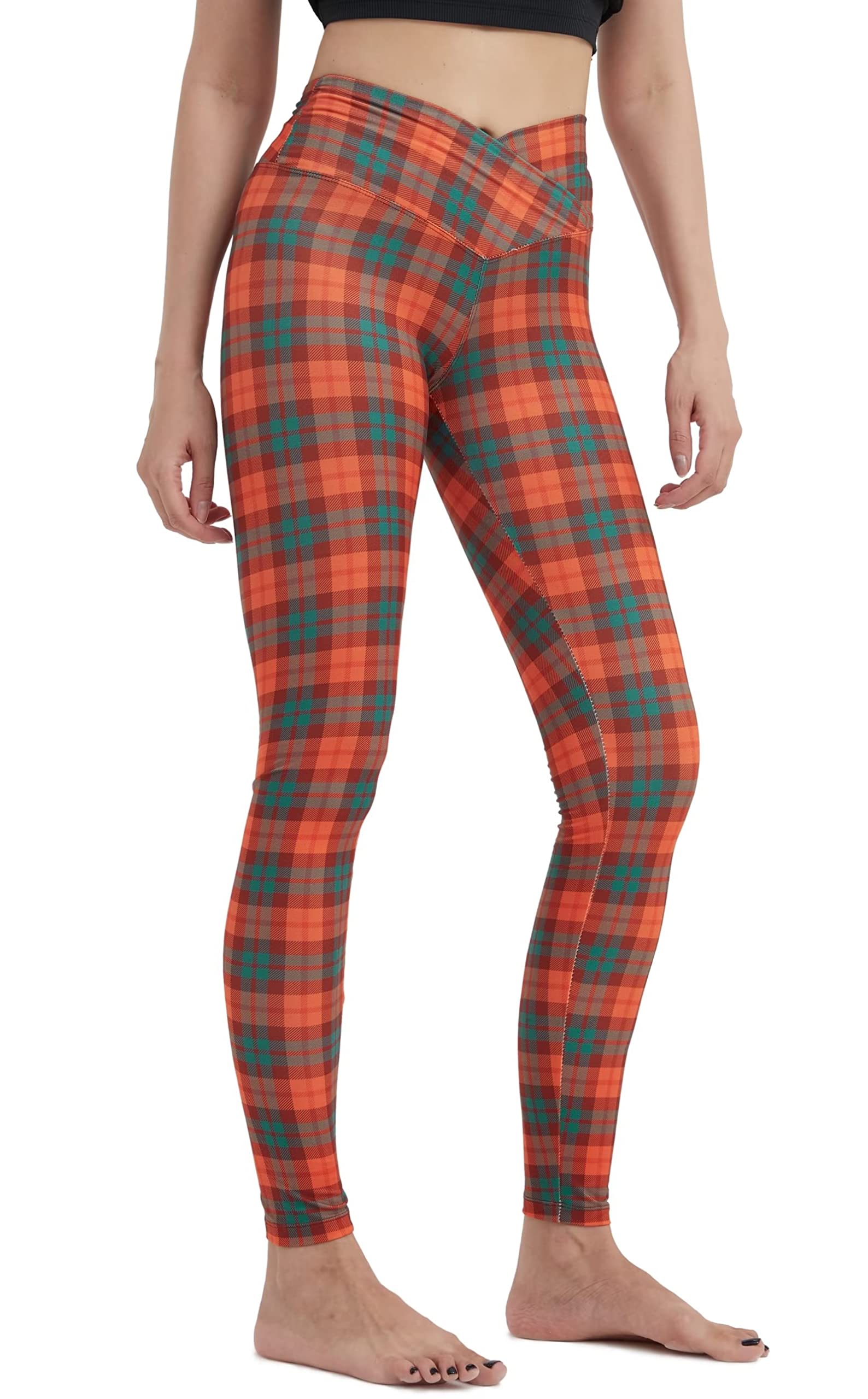 sissycos Women's Christmas Halloween Crossover Leggings High Waisted