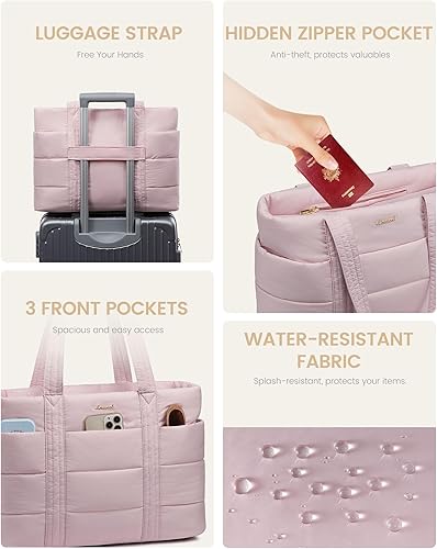 Miniatura 41 de LOVEVOOK Tote Bag for Women, Large Puffer Work Tote Laptop Bag, Lightweight Travel Tote Bag with Zipper Gifts for Women