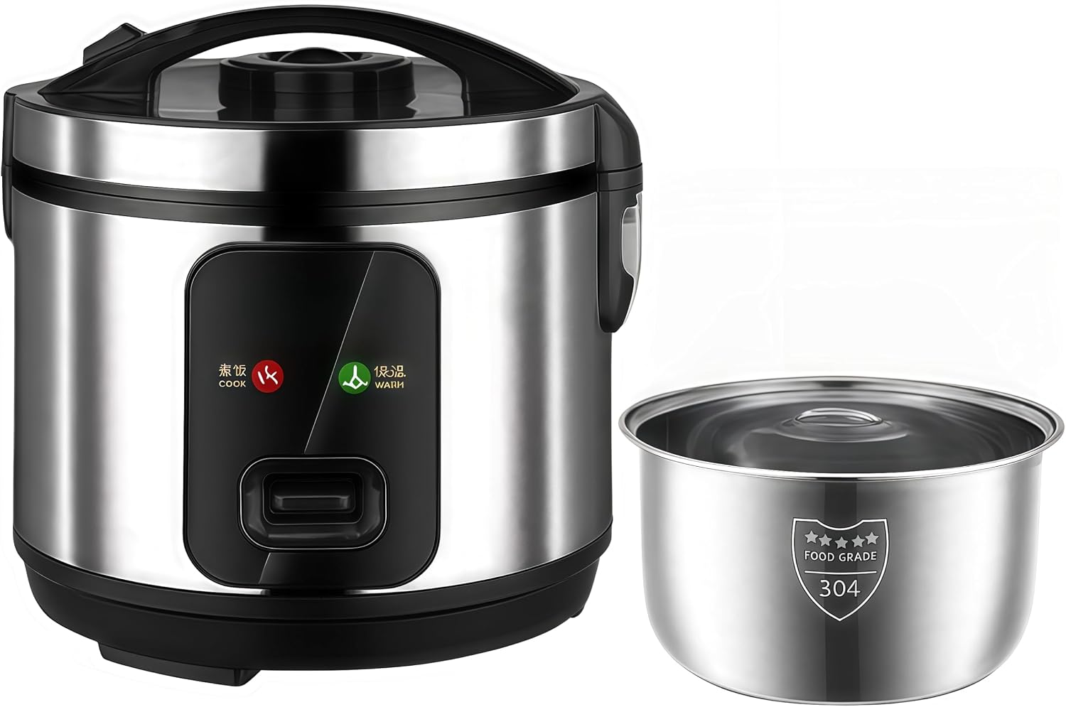Stainless Steel Rice Rack AOBMFNQB 2-5L Stainless Steel Rice Cooker, Multi-Function Electric Pot ...