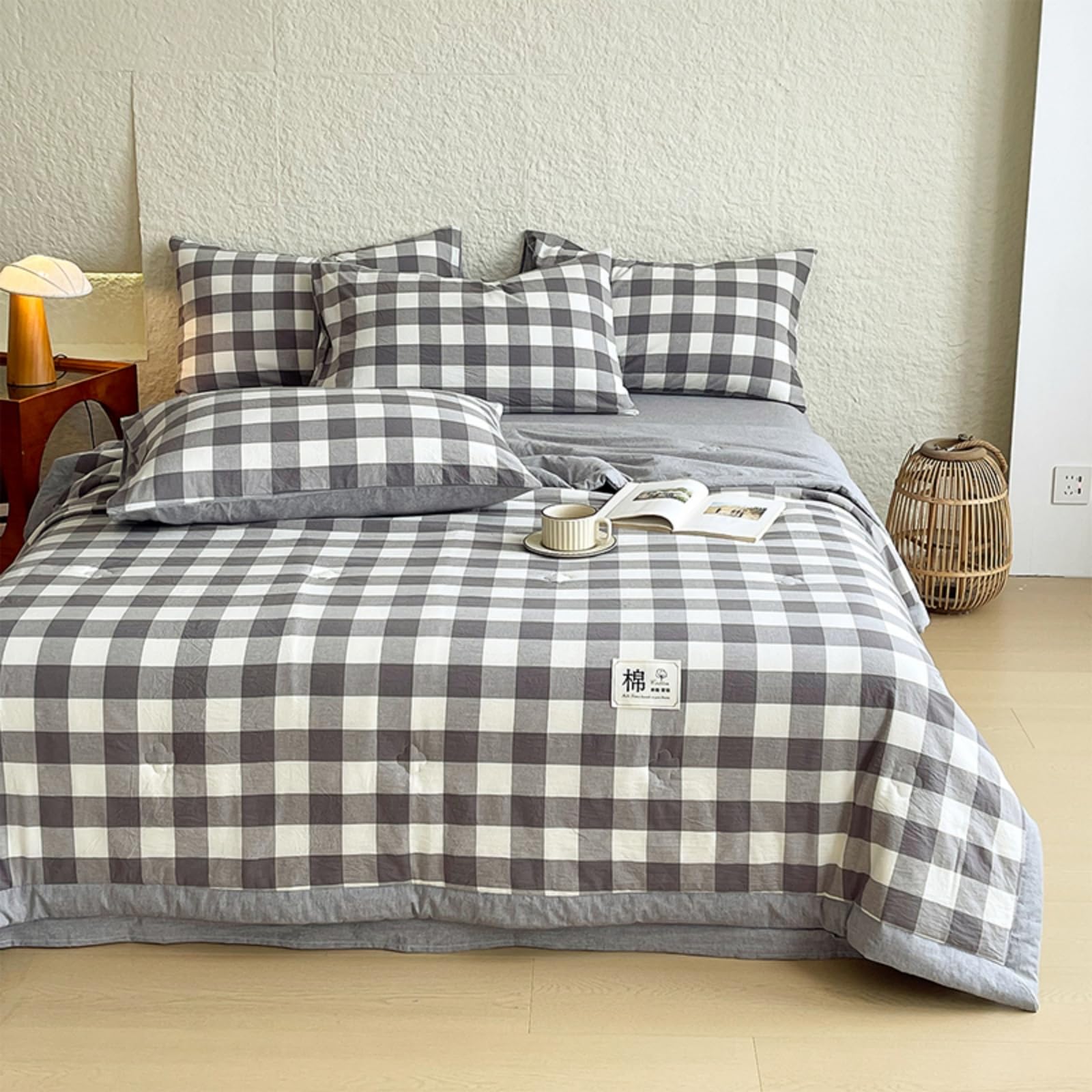 Odot Edredón Sin Funda 2.5 TOG (Blanco grisáceo,200x230cm) | Relleno Nórdico Verano Edredón Ligero y Transpirable Lavable a Máquina y Secado Rápido para las Noches Cálidas de Verano