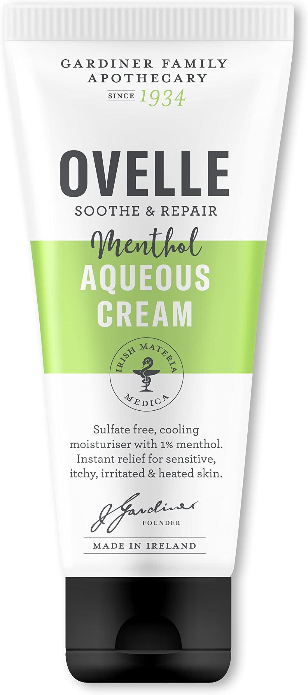 Menthol Aqueous Cream 250ml | 1% Menthol Cooling Moisturiser for Itchy or Irritated Skin | Soap Free Fragrance Free Vegan