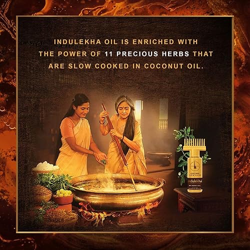 Miniatura 6 de Bringha, Aceite ayurvédico para el cabello, 1.7 fl oz, para control de caídas del cabello, con amla y aceite de coco, con aplicador de peine