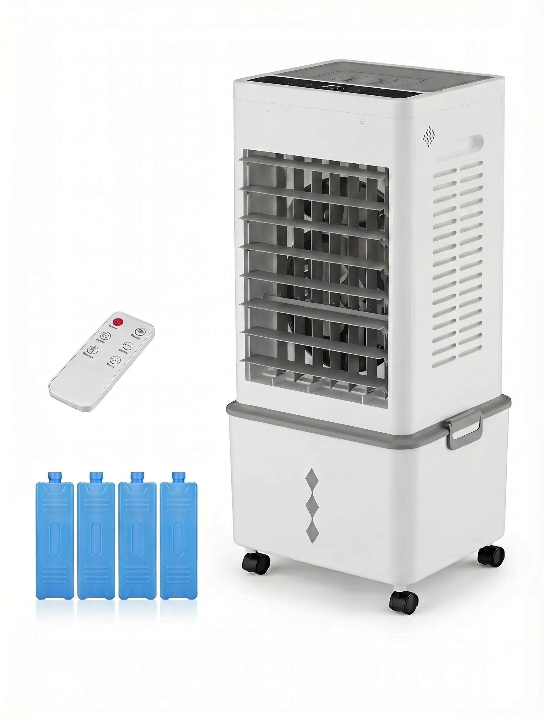 Grelife Evaporative Air Cooler with 10L(2.64 Gal) Large Tank,8 Speeds & 3 Wind Modes, 80° Oscillation,24H Timer,Remote Control,LED Display, Mist & Humidifier Function for Home Office Bedroom white