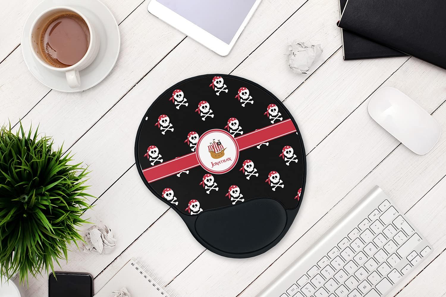 Personalized Pirate Mouse Pad with Wrist Support