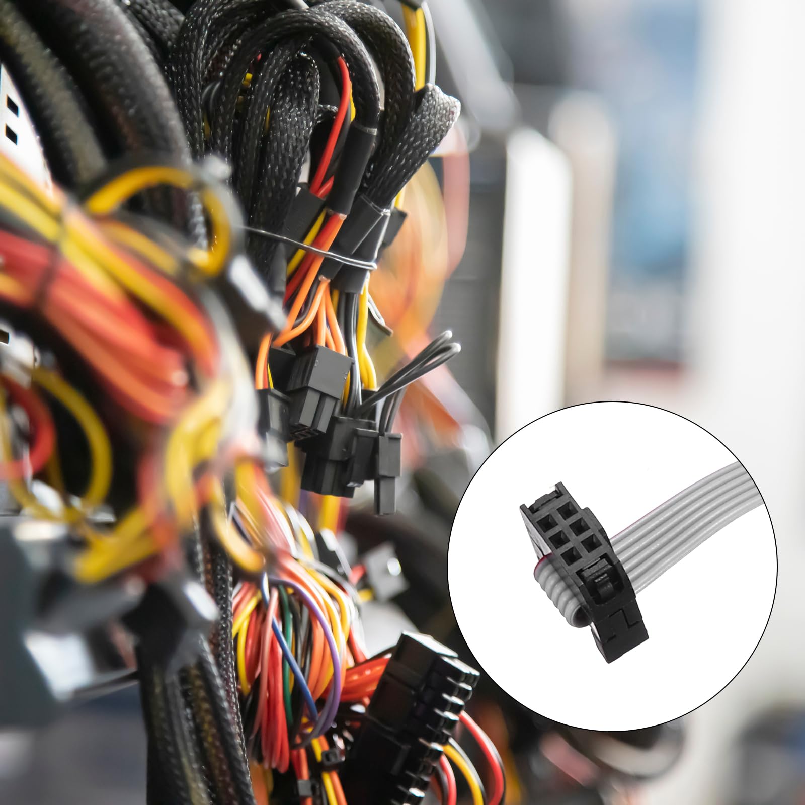sourcing map 4 cavi a nastro piatti IDC, passo 2 mm, larghezza 6 mm, lunghezza 20 cm, 6 pin FC a FC, per PC, display LED