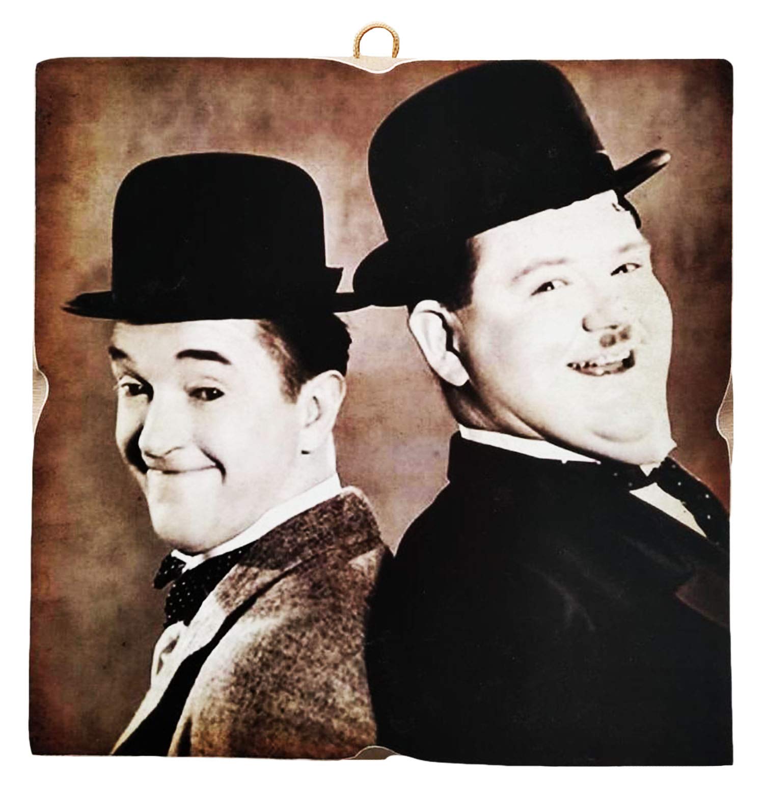 Kustom Art Black Vintage Style Canvas Painting Stan Laurel & Oliver Hardy Collectible Wood Print