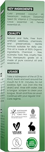 Miniatura 9 de Aceite Tantra Smile para jalar con clavo e hinojo aceites esenciales para la salud bucal, dientes y encías saludables, enjuague bucal sin alcohol,